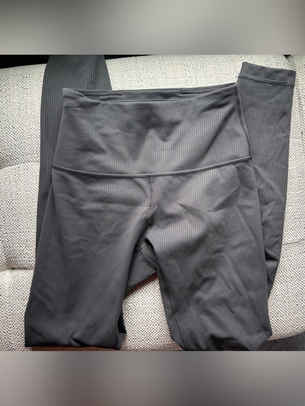 lululemon athletica High-Waist Ribbed Leggings in Charcoal Gray